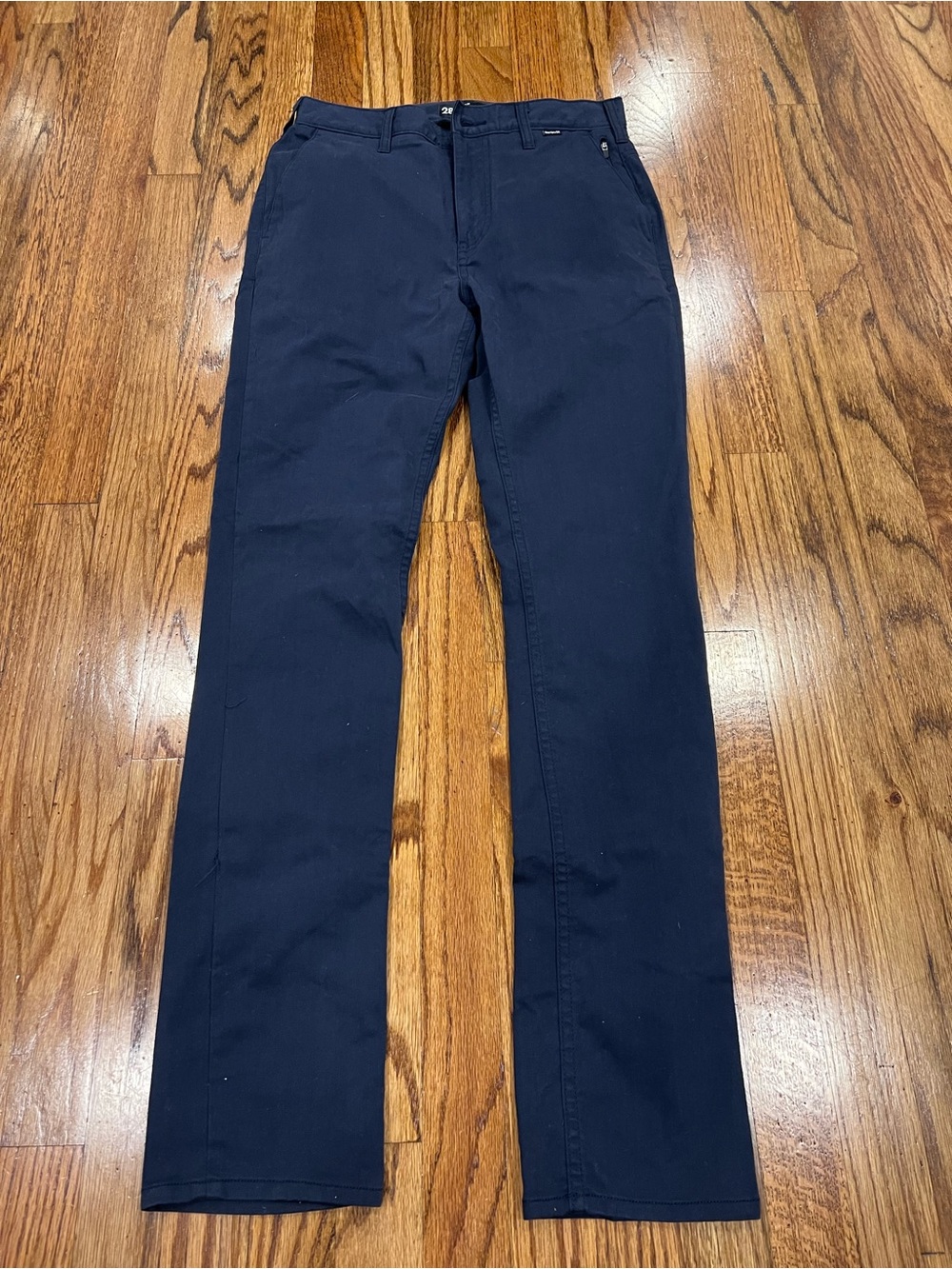 Hurley Mens Performance Chino Pants Straight Leg Zip Pocket Navy Size 28 X 31